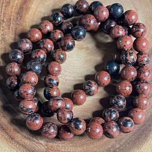 Mahogany obsidian 8mm stretch bracelet beaded bracelet 7” stretch crystal healin